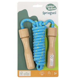 Outdoor active Springseil bunt, Holzgriff, Länge 250 cm, sortiert