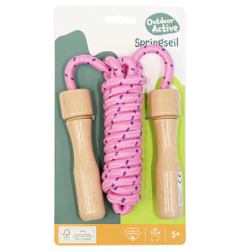 Outdoor active Springseil bunt, Holzgriff, Länge 250 cm, sortiert