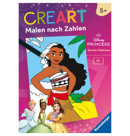 CreArt Malen nach Zahlen ab 5 Disney Prinzessinnen - Starke Mädchen