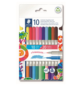 STAEDTLER Fasermaler D.spitze Twin Color 10St