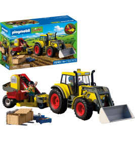 Großer Traktor mit Kartoffelroder