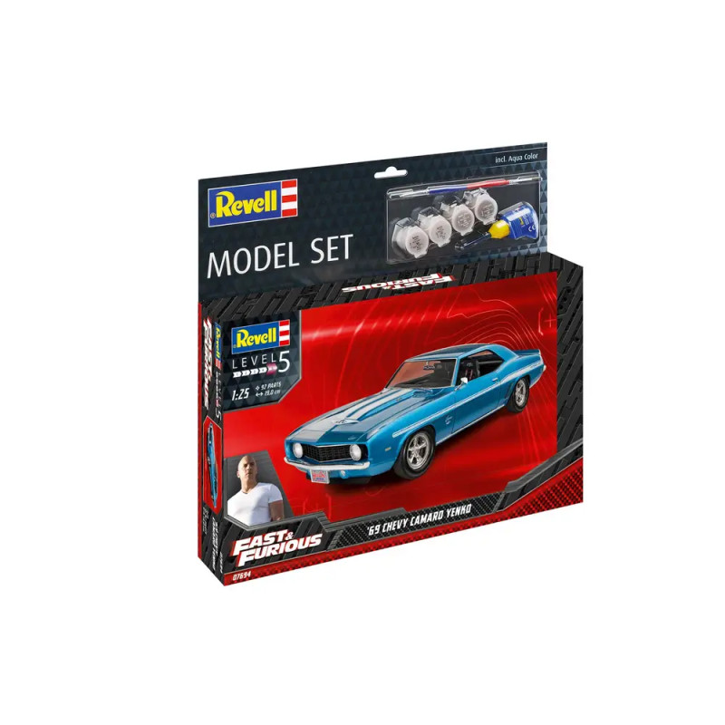 Model Set F F 1969 Chevy Camaro Yenko, Revell Modellbausatz mit Basiszubehör