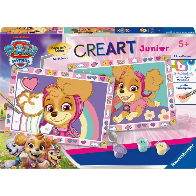 CreArt, Malen nach Zahlen Junior – Paw Patrol mit Skye