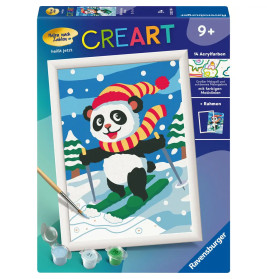 Skifahrender Panda