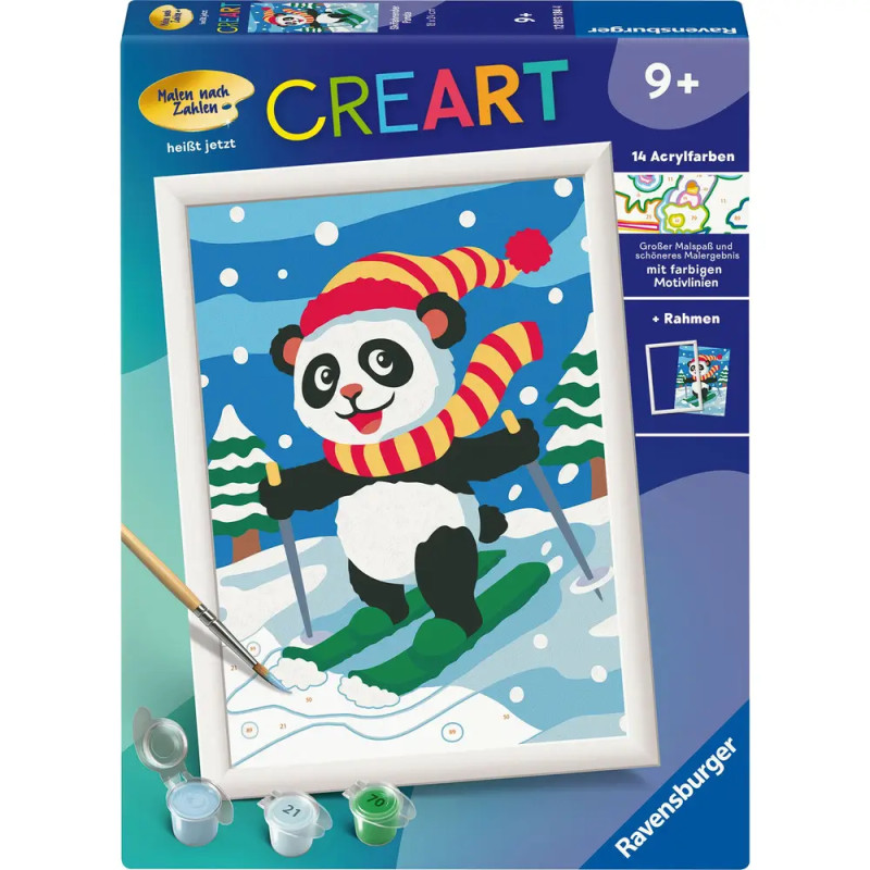 Skifahrender Panda