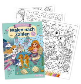 TapirElla Malbuch Malen nach Zahlen Meerjungfrau