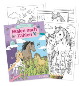 TapirElla Malbuch Malen nach Zahlen, Pferde
