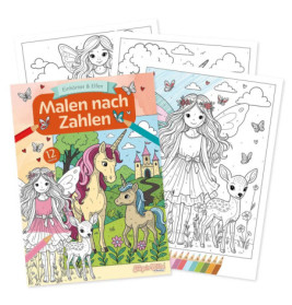 TapirElla Malbuch Malen nach Zahlen, Einhörner & Elfen