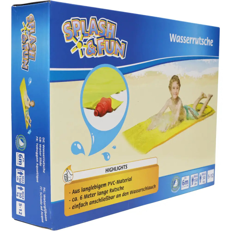 Splash   Fun Wasserrutsche gelb, ca. 600 x 80 cm
