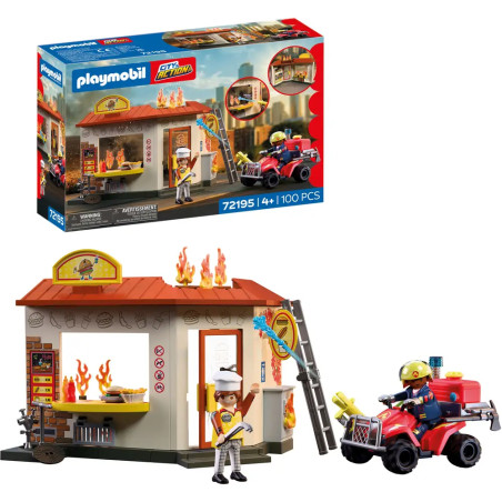 Feuerwehr-Quad mit Burger-Bude