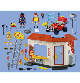 Feuerwehr-Quad mit Burger-Bude