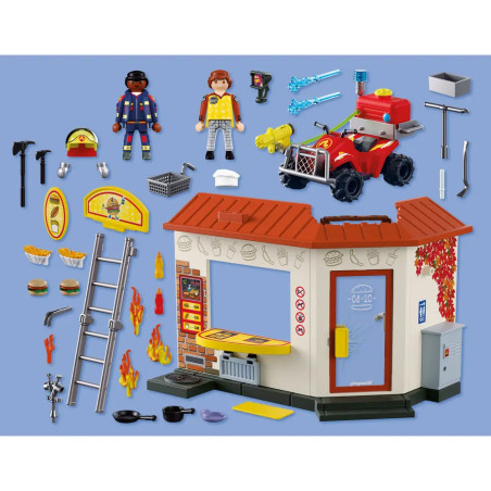 Feuerwehr-Quad mit Burger-Bude