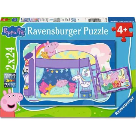 Ravensburger Kinderpuzzle Peppa Wutz 2x24 T. | Gute Nacht, Peppa! | Ab 4 J.