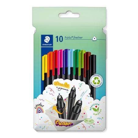 Staedtler Fineliner triplus 10er Etui: Ergonomisch, Präzise, Vielseitig für Büro & Schule