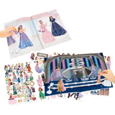 Depesche TOPModel Glamour Stickerworld | Kreatives Stickeralbum | Outfits & Glitzersticker