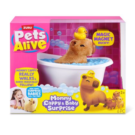 Zuru Pets Alive Mama Cappy & Baby Surprise – Interaktives Kapuzineräffchen-Spielset
