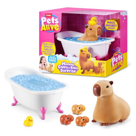 Zuru Pets Alive Mama Cappy & Baby Surprise – Interaktives Kapuzineräffchen-Spielset