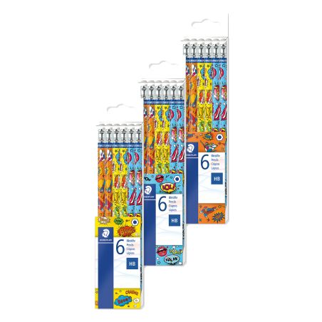 Bleistifte 6er-Pack mit Radier er HBSB
