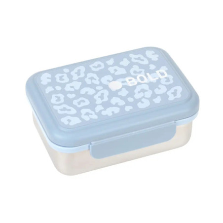 Lunchbox Stainless Steel Bold Leopard pale blue