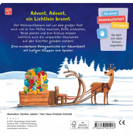 Advent, Advent, der Weihnachtsmann rennt! - Weihnachtliches Spielbuch mit lustigen und großen Klappe