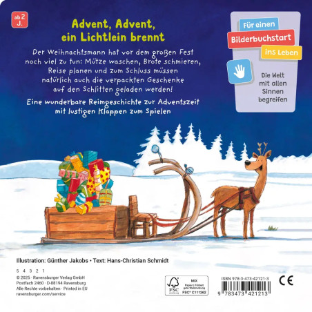 Advent, Advent, der Weihnachtsmann rennt! - Weihnachtliches Spielbuch mit lustigen und großen Klappe