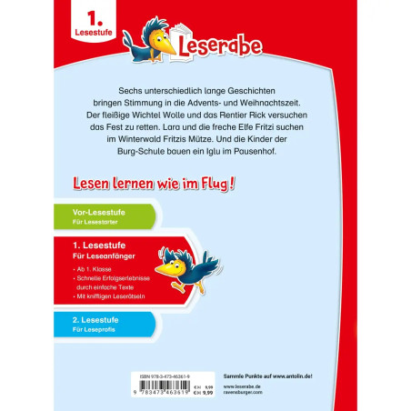 Zauberhafte Weihnachtsgeschichten für Erstleser - lesen lernen mit dem Leseraben - Erstlesebuch - Ki