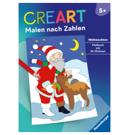 Ravensburger CreArt Malen nach Zahlen ab 5: Weihnachten, Malbuch, 24 Motive