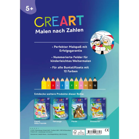 Ravensburger CreArt Malen nach Zahlen ab 5: Weihnachten, Malbuch, 24 Motive