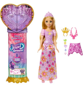 Disney Princess Jewel Reveal Rapunzel Modepuppe mit 8 Überraschungen wie Juwelenbox und 10 Zubehörte