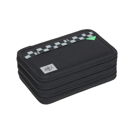 School Triple Pencil Case Unique black