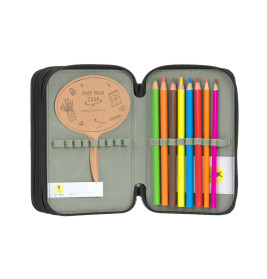 School Triple Pencil Case Unique black