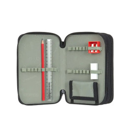 School Triple Pencil Case Unique black