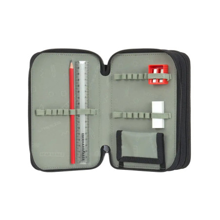 School Triple Pencil Case Unique black