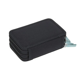 School Triple Pencil Case Unique black