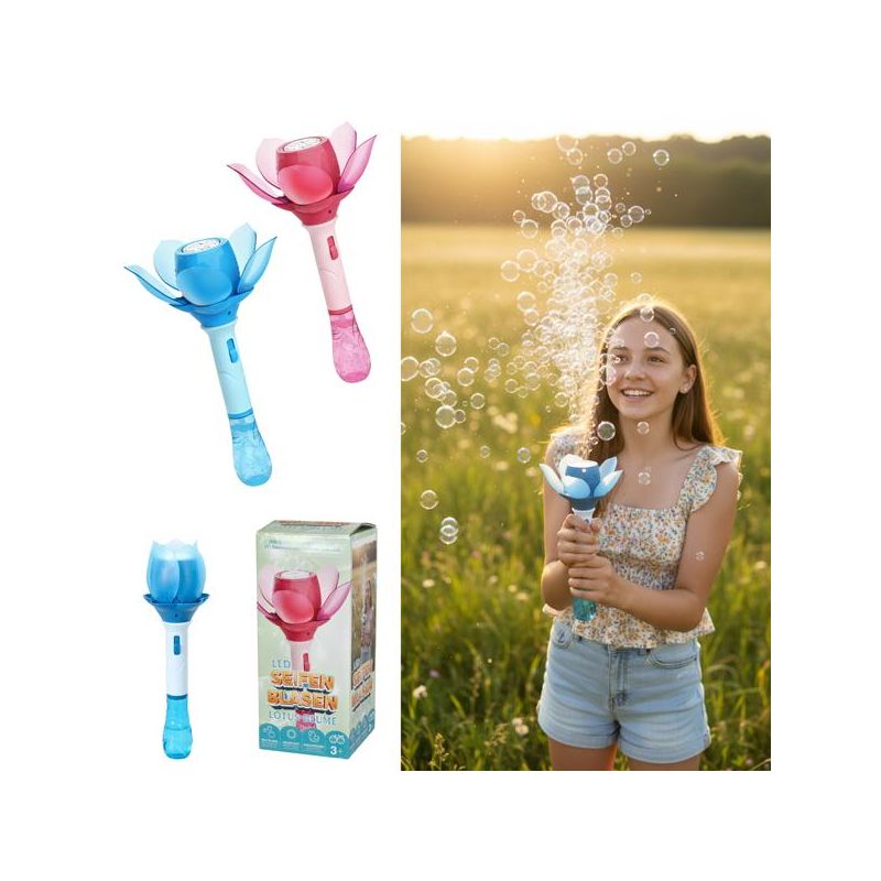 LED Seifenblasen Lotusblume farblich sortiert