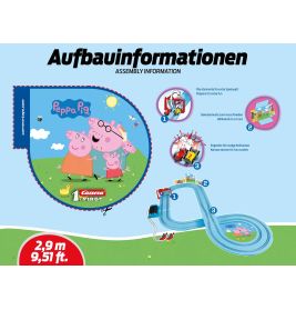 Carrera® First Peppa Pig Rennbahn 2,4m | Batteriebetrieben | Mit Peppa & Freunden | Ab 3 Jahren