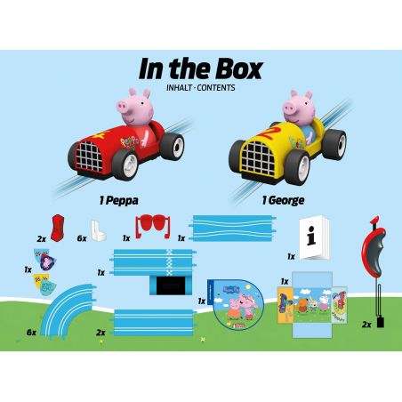 Carrera® First Peppa Pig Rennbahn 2,4m | Batteriebetrieben | Mit Peppa & Freunden | Ab 3 Jahren