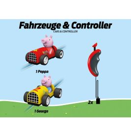 Carrera® First Peppa Pig Rennbahn 2,4m | Batteriebetrieben | Mit Peppa & Freunden | Ab 3 Jahren