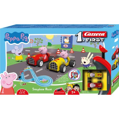Carrera® First Peppa Pig Rennbahn 2,4m | Batteriebetrieben | Mit Peppa & Freunden | Ab 3 Jahren