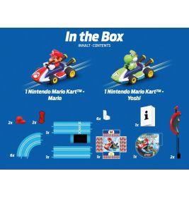 Carrera® First Mario Kart Rennbahn 2,4m | Batteriebetrieben | Mario & Yoshi | Ab 3 Jahren