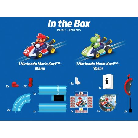 Carrera® First Mario Kart Rennbahn 2,4m | Batteriebetrieben | Mario & Yoshi | Ab 3 Jahren