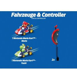 Carrera® First Mario Kart Rennbahn 2,4m | Batteriebetrieben | Mario & Yoshi | Ab 3 Jahren