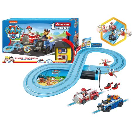 Carrera® First Paw Patrol Rennbahn 2,4m | Batteriebetrieben | Chase & Marshall | Ab 3 Jahren