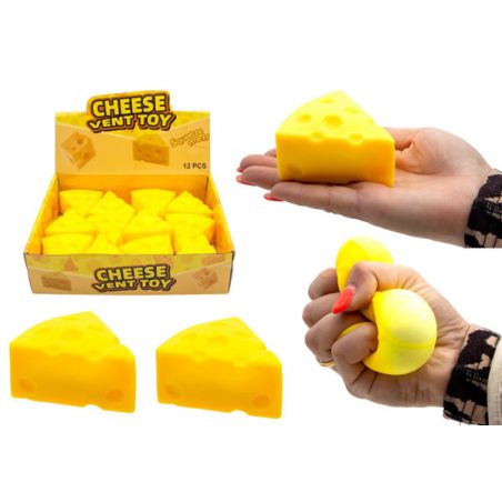 Triton-X Squeeze Cheese 4x8 cm – Lustiges Anti-Stress Käse-Spielzeug