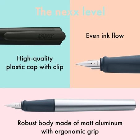 Lamy Füller nexx A schwarz – Ergonomischer Schulfüller mit Edelstahlfeder A | 4014519768395
