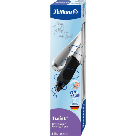Pelikan Tintenroller Twist R457 silber – Ergonomisches Schreibgefühl