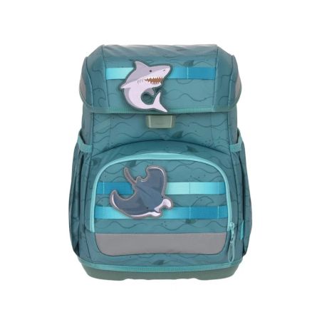 LÄSSIG Schulranzen-Set Light Unique Shark pastel petrol – Ergonomisch & Leicht