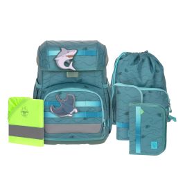 LÄSSIG Schulranzen-Set Light Unique Shark pastel petrol – Ergonomisch & Leicht