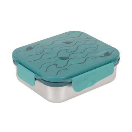 Lässig Scato Lunchbox Unique Shark pastel petrol | Coole Brotdose für Kinder