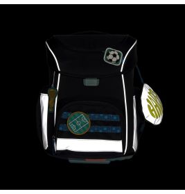 LÄSSIG Schulranzen-Set Slim Unique Football black 7-teilig – Ergonomie & Nachhaltigkeit